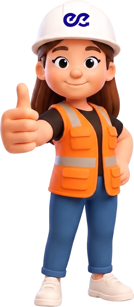Personaje corporativo de INEED haciendo gesto positivo