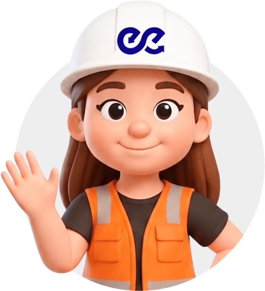 Mascota de INEED dando la bienvenida con la mano levantada